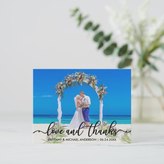 Trouw Dank Je | Foto Liefde en Dank Briefkaart (Staand voorkant)