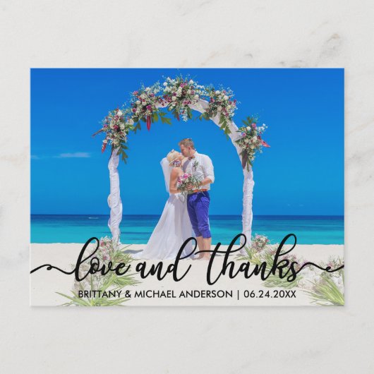 Trouw Dank Je | Foto Liefde en Dank Briefkaart (Voorkant)