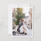 Trouw Dank Je Foto Modern Eenvoudig Elegant Bedankkaart (Voorkant)