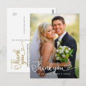 Trouw Dank Je | Handgeschreven Script Over Foto Briefkaart (Voorkant / Achterkant)