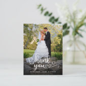 Trouw Dank Je | Handgeschreven Script Over Foto Briefkaart (Staand voorkant)
