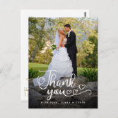 Trouw Dank Je | Handgeschreven Script Over Foto Briefkaart (Voorkant / Achterkant)