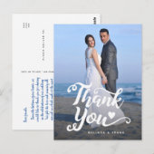 Trouw Dank Je | Handgeschreven Script Over Foto Briefkaart (Voorkant / Achterkant)