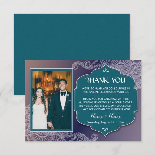 Trouw Dank Je Henna Foto Arabische Trouw Save The Date (Voorkant / Achterkant)