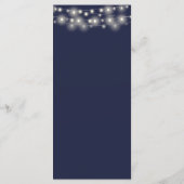 Trouw Dank Je Lichten Navy Blauwe Plaatskaart Menu (Achterkant)