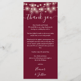 Trouw Dank Je Lichtjes Bourgondië Place Card Menu