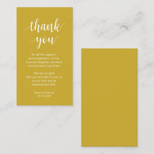 Trouw Dank je, Modern Eenvoudig Schrift Informatiekaartje (Voorkant / Achterkant)