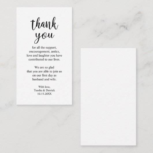 Trouw Dank je, Moderne Eenvoudige Rustieke Bijlage (Voorkant / Achterkant)