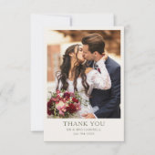 Trouw Dank Je Monogram Foto Groen Crème Bedankkaart (Voorkant)