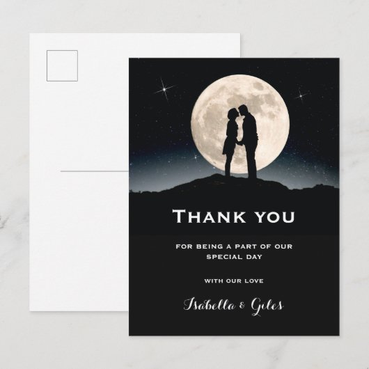 Trouw Dank Je Over de Maan Aankondigingskaart (Voorkant / Achterkant)