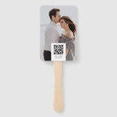 Trouw Dank je QR Foto Bloem Boho Goud Handwaaier (Achterkant)