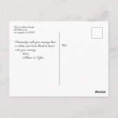 Trouw Dank Je, Roze Goud Marmer, Bericht, Vs 2 Briefkaart (Achterkant)