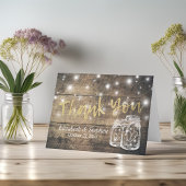 Trouw Dank Je Rustieke Houten Metselaars Pot Licht Bedankkaart