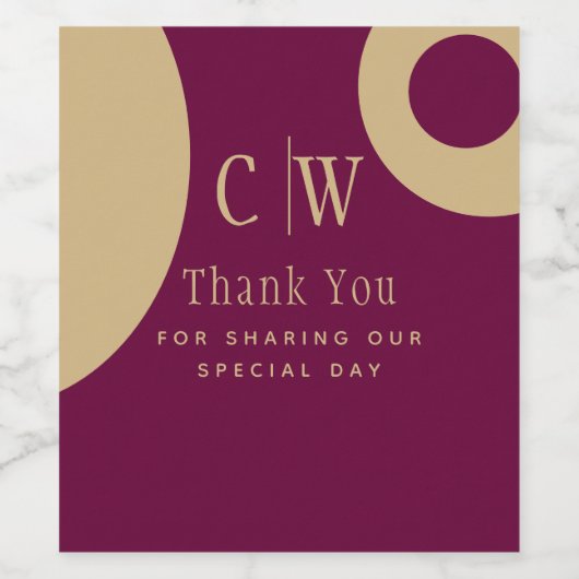 Trouw Dank Je Wel Bes Berry Wijn Goud Wijn Etiket (Enkel label)