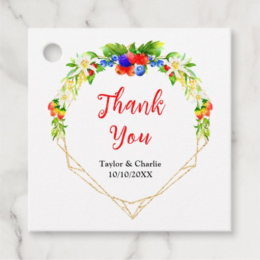 Trouw Dank Je Wel Gemengde Zomerbessen Bedankjes Labels (Voorkant)
