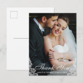 Trouw Dank Je Wel Kanten Boord Foto Briefkaart (Voorkant / Achterkant)