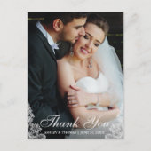 Trouw Dank Je Wel Kanten Boord Foto Briefkaart (Voorkant)