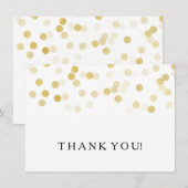 Trouw Dank Je Wel Notitie Goud Folie Glitter Licht Bedankkaart (Voorkant / Achterkant)