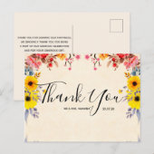 Trouw Dank Je Wel Romantische Bloemenscript Ansich Briefkaart (Voorkant / Achterkant)