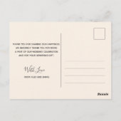 Trouw Dank Je Wel Romantische Bloemenscript Ansich Briefkaart (Achterkant)