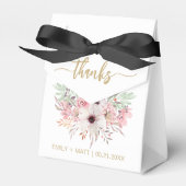 Trouw Dank Je Wel Rustieke Roze Bloemendoosjes Bedankdoosjes (Voorkant Zijde)