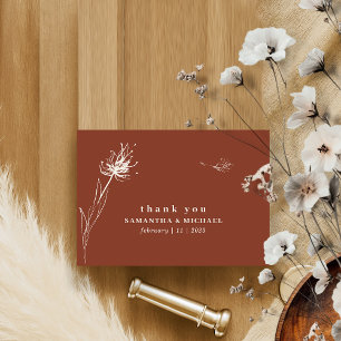 Trouw dank je wel Terracotta Paardenbloem Kaart