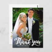 Trouw Dank Je Wel | Witte Script Over Foto Briefkaart (Voorkant / Achterkant)