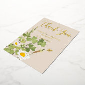 Trouw Dank Je Wildbloemen Goud Folie Uitnodiging (Gedraaid)