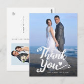 Trouw Dank Je | Witte Script Over Foto Briefkaart (Voorkant / Achterkant)