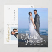 Trouw Dank Je | Witte Script Over Foto Briefkaart (Voorkant / Achterkant)