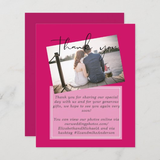 Trouw Dank Kaarten Met Foto Virtueel Digitaal (Voorkant / Achterkant)