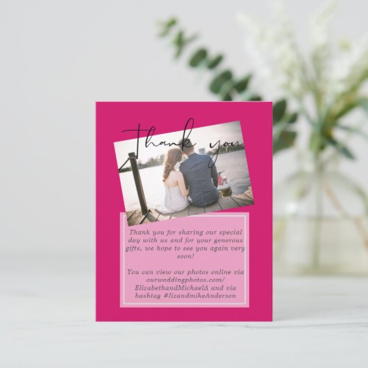 Trouw Dank Kaarten Met Foto Virtueel Digitaal (Staand voorkant)