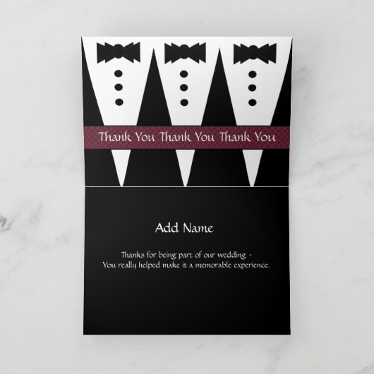 Trouw Dank U OOM Tuxedos V03 Bedankkaart (Binnen)