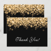 Trouw Dankbrief Gouden Lichten Bedankkaart (Voorkant / Achterkant)