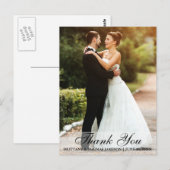 Trouw Dankjewel Bruid & Bruidegom Foto Ansichtkaar Briefkaart (Voorkant / Achterkant)