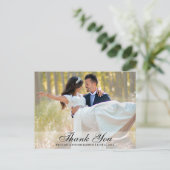Trouw Dankjewel Bruid & Bruidegom Foto Ansichtkaar Briefkaart (Staand voorkant)
