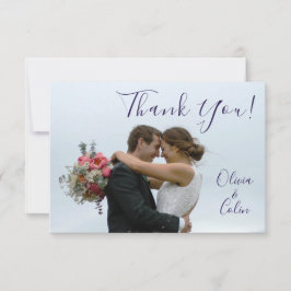 Trouw Dankjewel Bruid Bruidegom Foto Bedankkaart