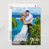 Trouw Dankjewel Bruid Bruidegom Foto Briefkaart (Voorkant / Achterkant)