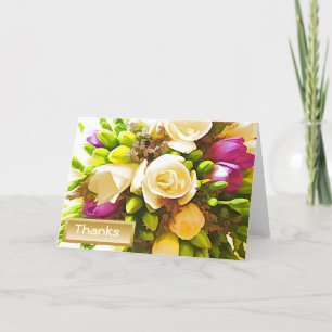 Trouw Dankkaartjes met Bloemen Bedankkaart