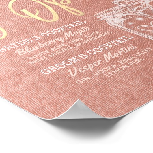 Trouw De Bar is Open Drankmenu Metselarenpotten Ro Poster (Hoek)