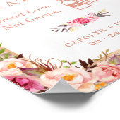 Trouw Desinfectie Station Bord Roze Goud Bloem Poster (Hoek)