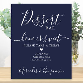 Trouw Dessert Bar Liefde is Zoet Aangepast Navybla Poster