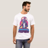 Trouw-DJ-schedel � Grappig formeel feestskelet T-shirt (Voorkant volledig)