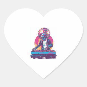 Trouw-DJ-schedel � Grappige formele feestskelet Hart Sticker