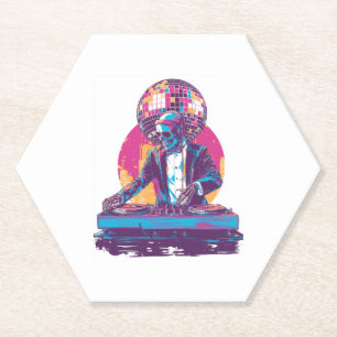 Trouw-DJ-schedel � Grappige formele feestskelet Kartonnen Onderzetters