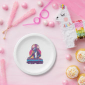 Trouw-DJ-schedel � Grappige formele feestskelet Papieren Bordje (Feest)