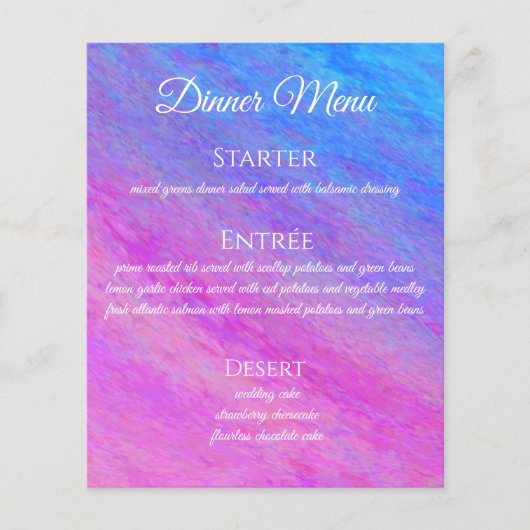 Trouw Drank & Diner Menu- Stardust Sea- (Voorkant)
