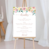 Trouw Dranken Menu Roze Goud Lente Bloem Bord Poster