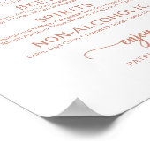 Trouw Drankenbar Menu Roze Goud Calligrafie Poster (Hoek)