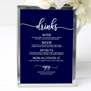 Trouw Drankenbar Menu Witte Kalligrafie Poster